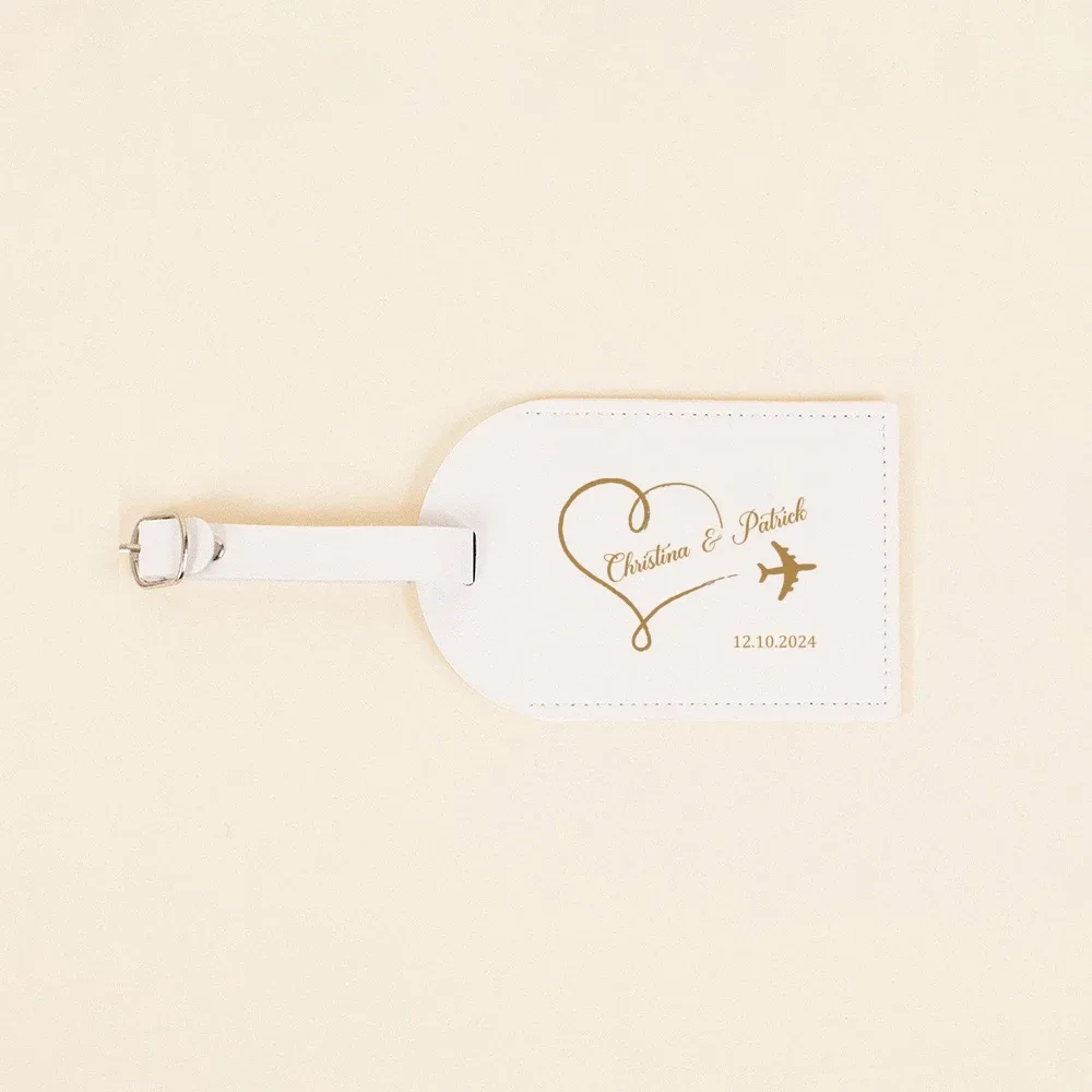 étiquette de bagage en cuir pu personnalisée monogrammée, étiquettes de bagage de voyage pour couple, cadeau de mariage, de réception nuptiale, pour la famille et les amis
