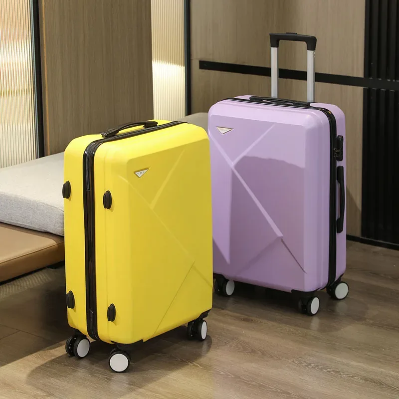 valise à bagages à main irrégulière z 20/24/28 pouces, roues rotatives en abs avec serrure à combinaison, bagage léger