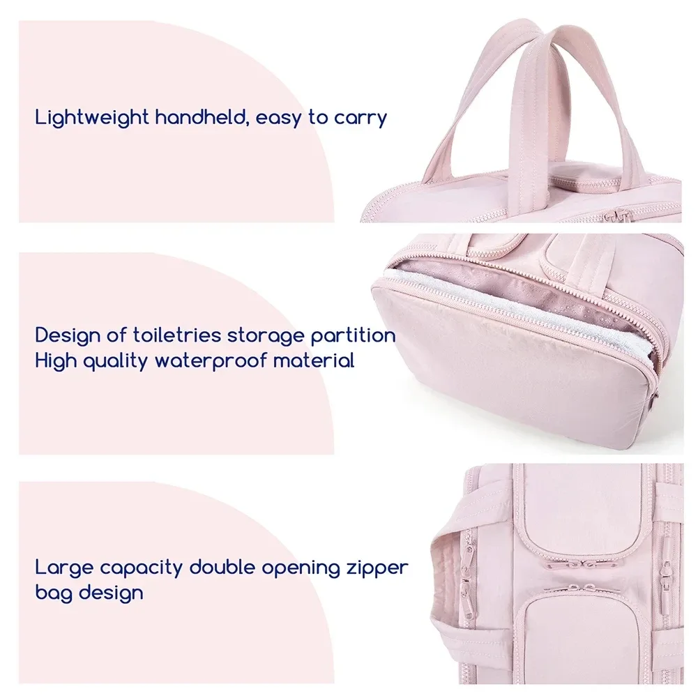 trousse de maquillage portable, trousse de toilette étanche de voyage, pochette de rangement de maquillage à la mode, trousse de toilette multi-compartiments pour cosmétiques