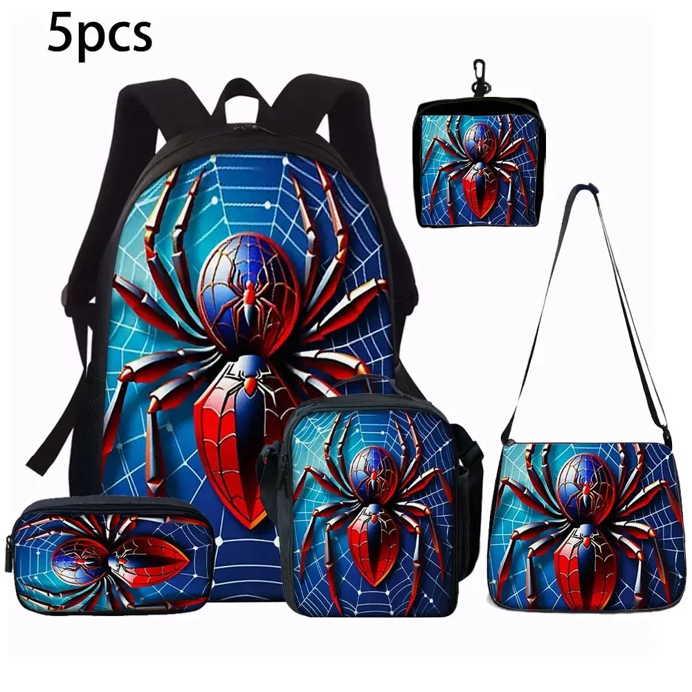 sac dos polyester arachnide rouge bleu noire enfant école couverture souple polyester doublure capacité inférieure vingt litres