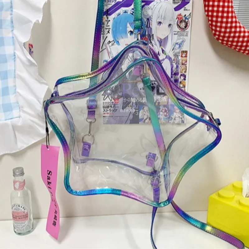 transparent étoile ita mochila épaule mochilas mujer multi-fonction sac sac à dos décontracté japon doux cool filles sacs pour femme