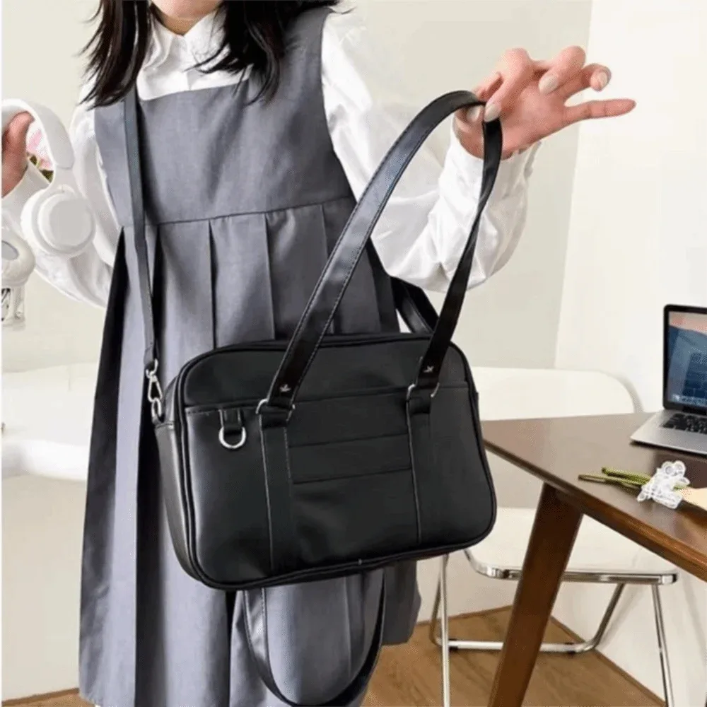 sac à bandoulière décontracté en cuir pu jk, sac à main de grande capacité de style japonais, sangle réglable, itabag pour femmes