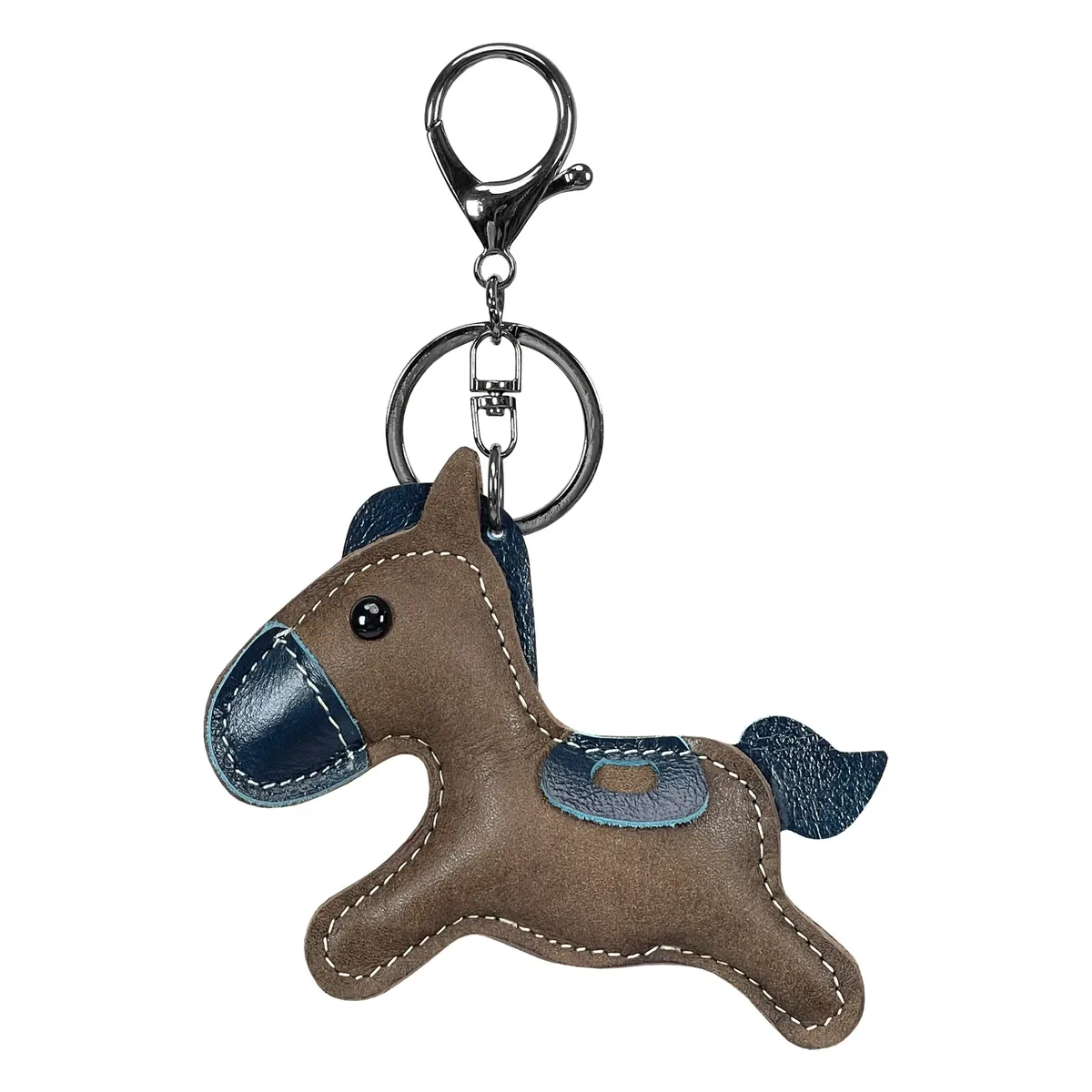 nouveau à la mode en cuir de vache véritable poney sac à main pendentif mignon cheval porte-clés sac à bagages accessoires porte-clés