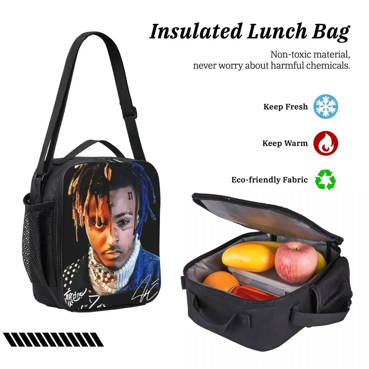 sac à dos juice wrld pour étudiants, sac d'école, sac à bandoulière pour ordinateur, 3 pièces, sac à déjeuner isotherme, trousse à crayons