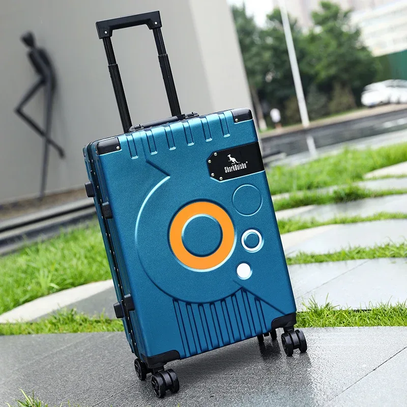 nouveau cadre en aluminium mode voyage bagages silencieux grande capacité valise à roulettes 20 pouces valise à main 24 pouces boîte de mot de passe