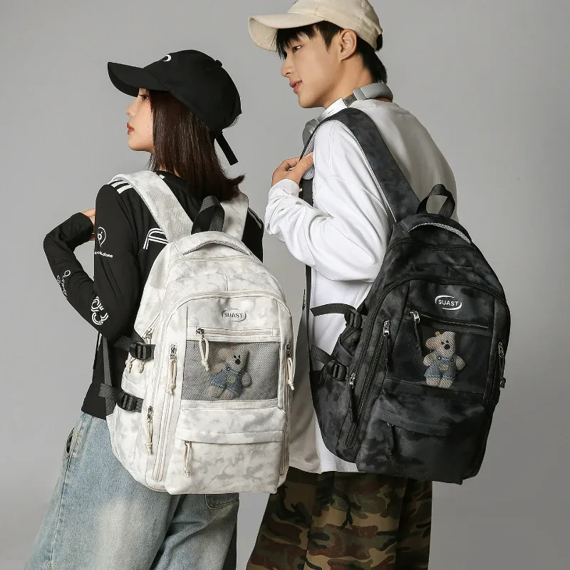 sac à dos unisexe de style coréen, grande capacité, multicouche, léger, respirant, sac d'école pour étudiants, sac à dos de voyage pour ordinateur portable