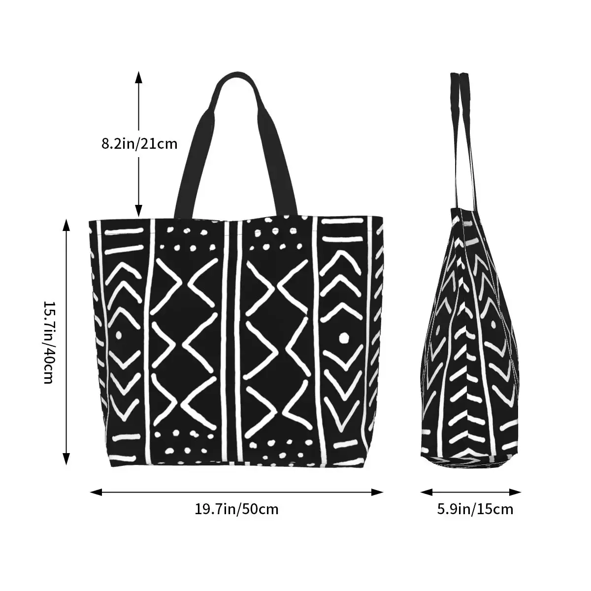 sac fourre-tout en toile de grande capacité avec motif tissé africain, sac à bandoulière pour femme, idéal pour le shopping et les courses