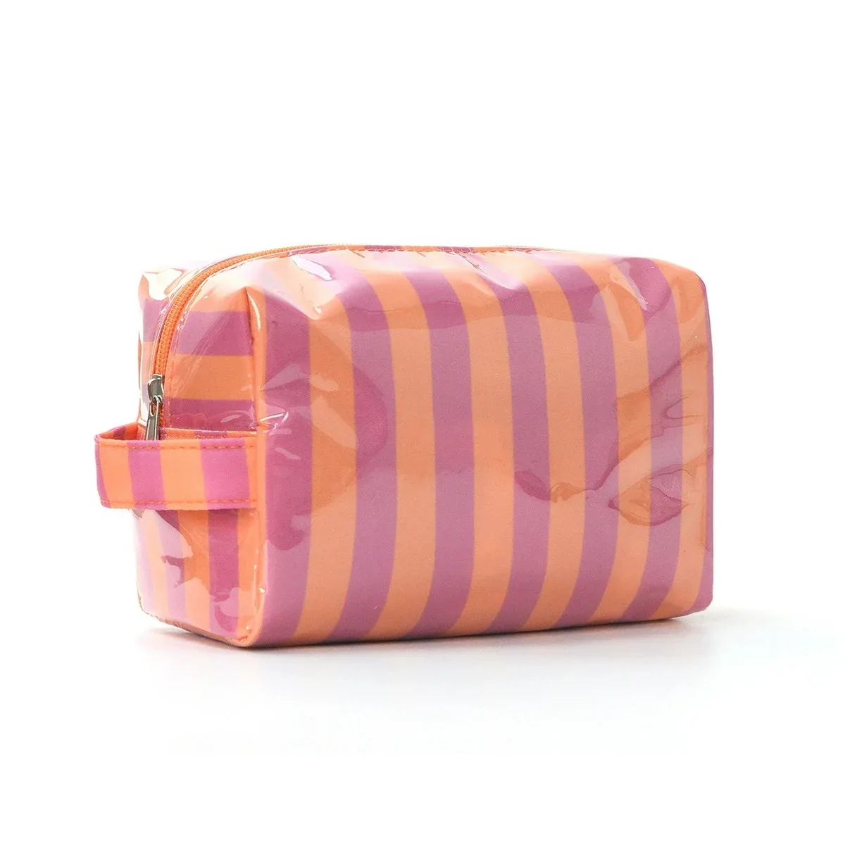 nouvelle trousse de voyage pour rouge à lèvres, grande capacité, rayée, sac cosmétique portable décontracté pour femmes, organisateur de maquillage à main