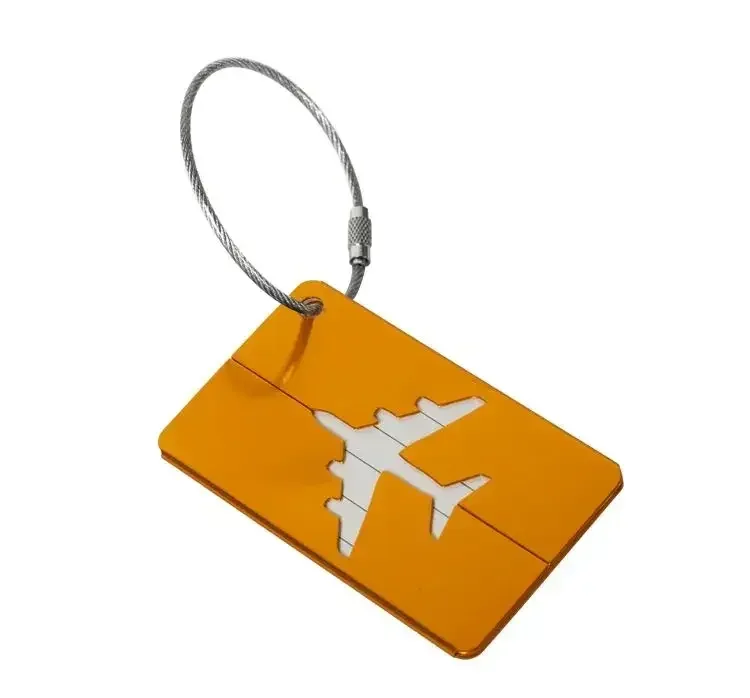 étiquettes de bagage en alliage pour hommes et femmes, porte-étiquette d'adresse de valise, accessoires de voyage, nouveau, 1 pièce