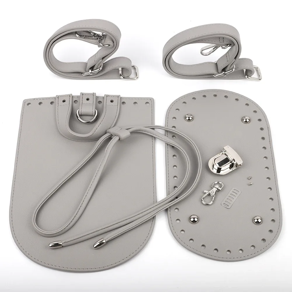 1 ensemble de sacs à main faits à la main en cuir pu avec fond de sac, accessoires de quincaillerie et bandoulière pour sac à main, pour sac à dos diy pour femme