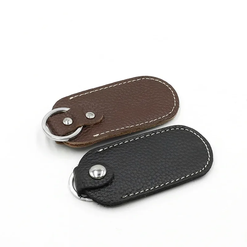 sacs de rangement à loquet en cuir véritable u disk, housse de protection, porte-clés, noir, étuis pour clé usb, clé usb, clé usb, pendrive