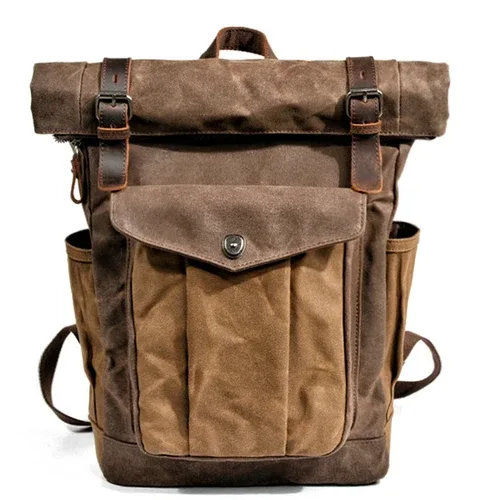 sac à dos en toile pour hommes, loisirs de plein air, simple et pratique, grande capacité, sac d'alpinisme, sac de voyage pour hommes