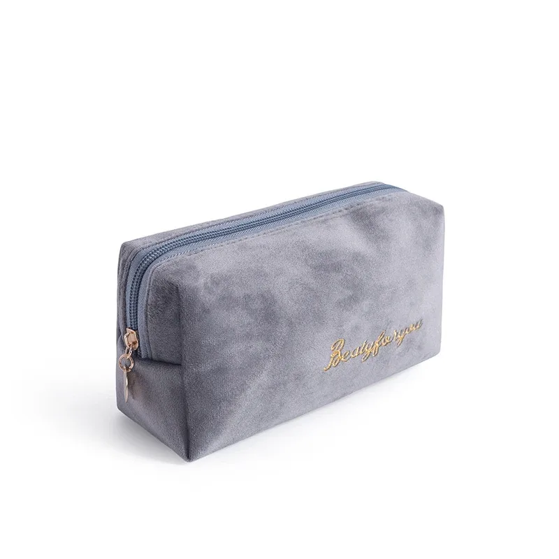 sac de rangement de maquillage en velours doux pour femme, trousse de toilette pour coussinets, trousse de maquillage de voyage gt, trousse de beauté pour évaluateurs