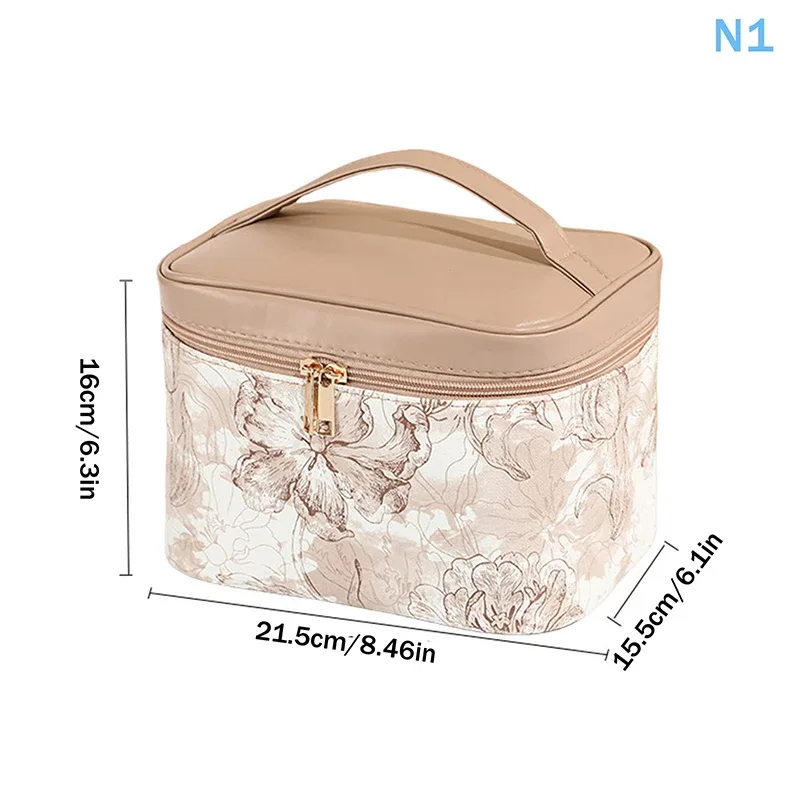 trousse de toilette transparente à imprimé floral, lot de 3, grande capacité, pochette de rangement pour maquillage portable pour femmes, voyage