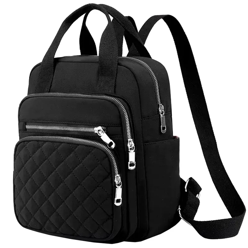 sac à dos matelassé polyvalent pour femme, design compact et tendance, multi-compartiments pratiques pour les courts séjours du week-end