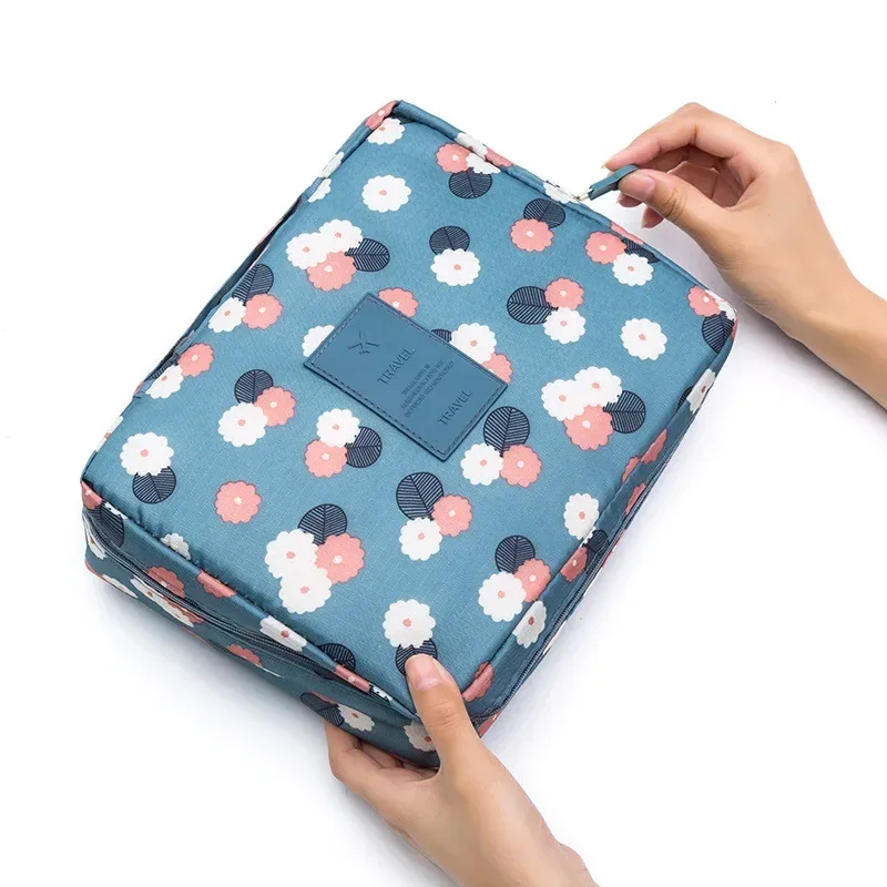 trousse de maquillage de voyage portable, étanche, multi-compartiments, multifonctionnelle, organisateur de toilette pour femmes et filles