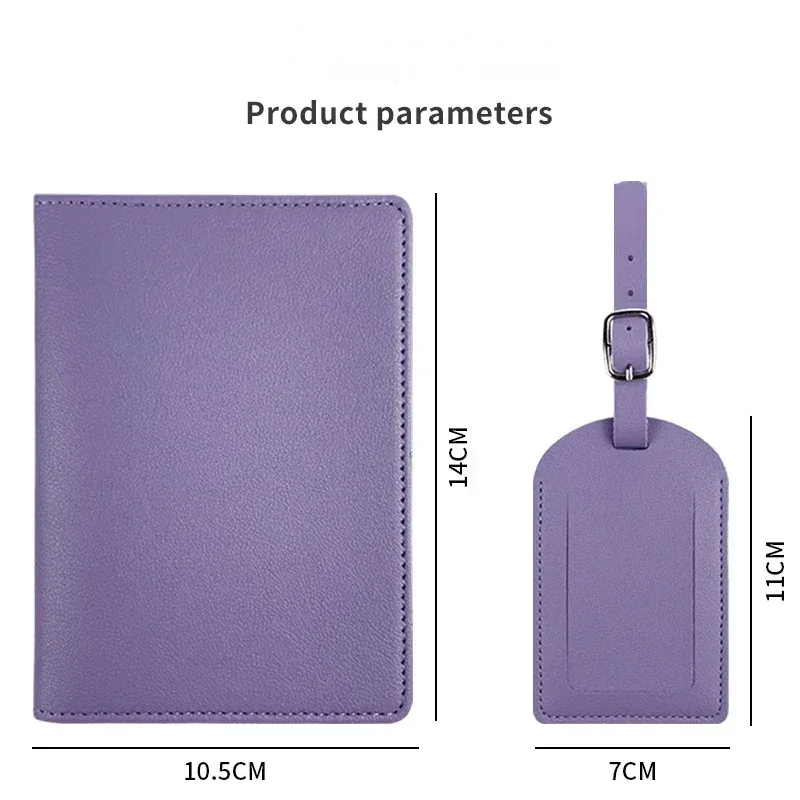 couverture de passeport de voyage en pu, étiquettes de bagages, cadeau d'affaires pour fête de mariage, porte-billet, étui porte-passeport, ensemble d'accessoires de voyage