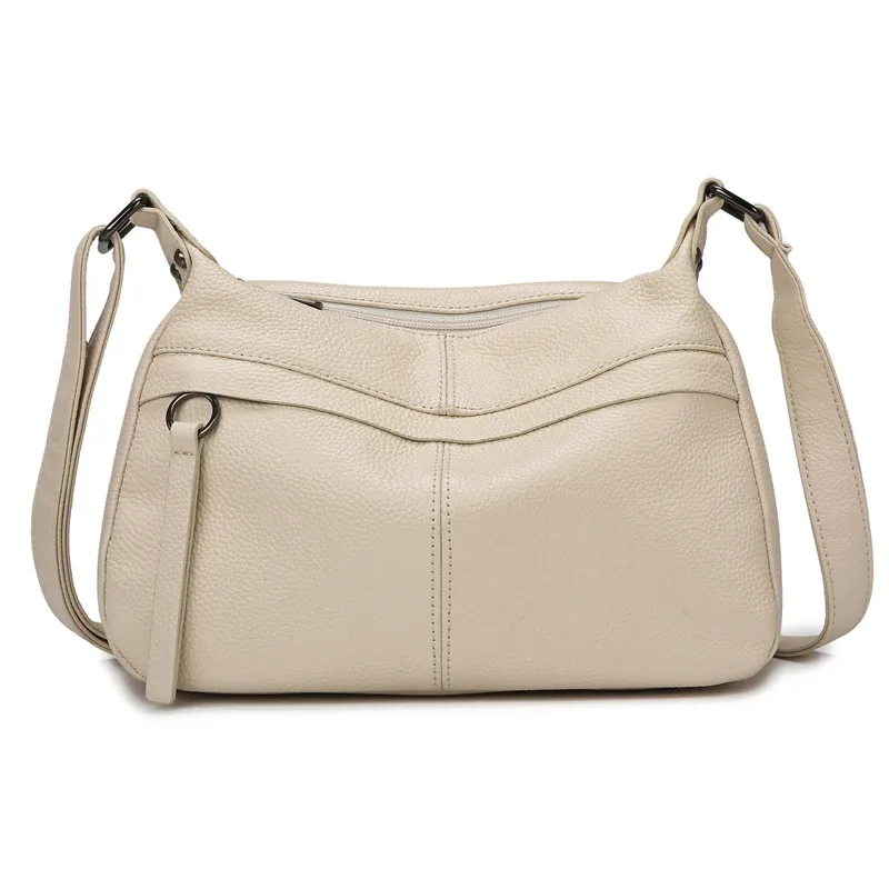 sac à main et pochette 100 % cuir de vachette, nouvelle mode, sac à bandoulière avec larges sangles, sac messager souple en cuir véritable pour femme