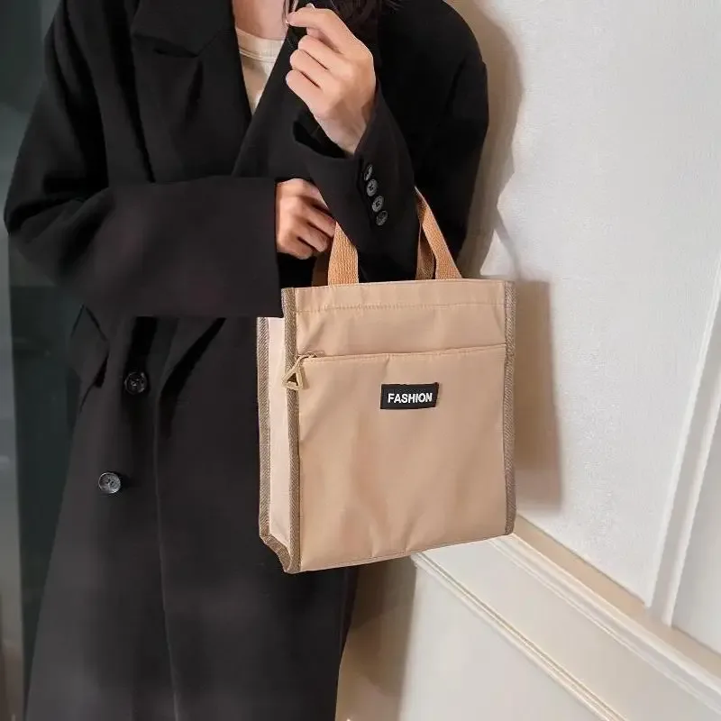 sac à main en toile, sac fourre-tout de grande capacité avec fermeture éclair, sac à bandoulière portable pour étudiants, livres scolaires, bureau, courses quotidiennes