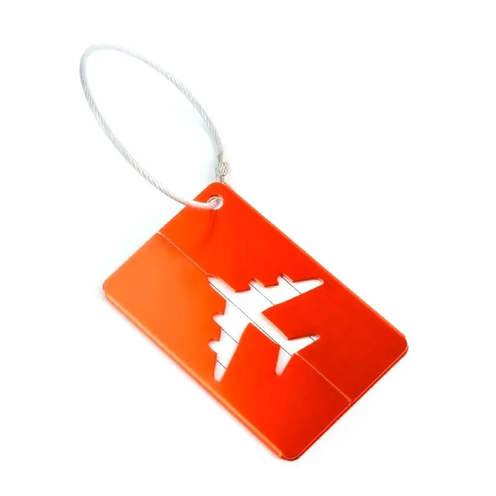 étiquettes de bagage de voyage en aluminium réutilisables étiquettes de valise boucle en acier inoxydable nom carte d'identité avec cordes étiquette de sac pour valise bagages