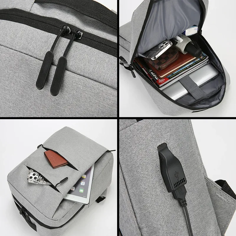 sac à dos pour ordinateur portable unisexe homefish, fermeture éclair multicouche et grande capacité, sac de voyage d'affaires 13-15 pouces