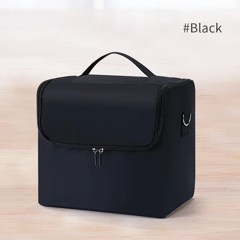 grande trousse de maquillage professionnelle pour femmes, valise de voyage, boîte de rangement à 4 niveaux, organisateur d'ongles avec compartiments ajustables