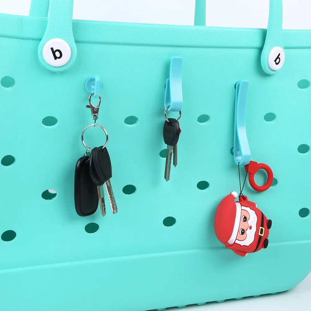 3pcs/set plastics hooks universal insert charm hooks key holder organizer for bogg bag hanging keys sunglasses