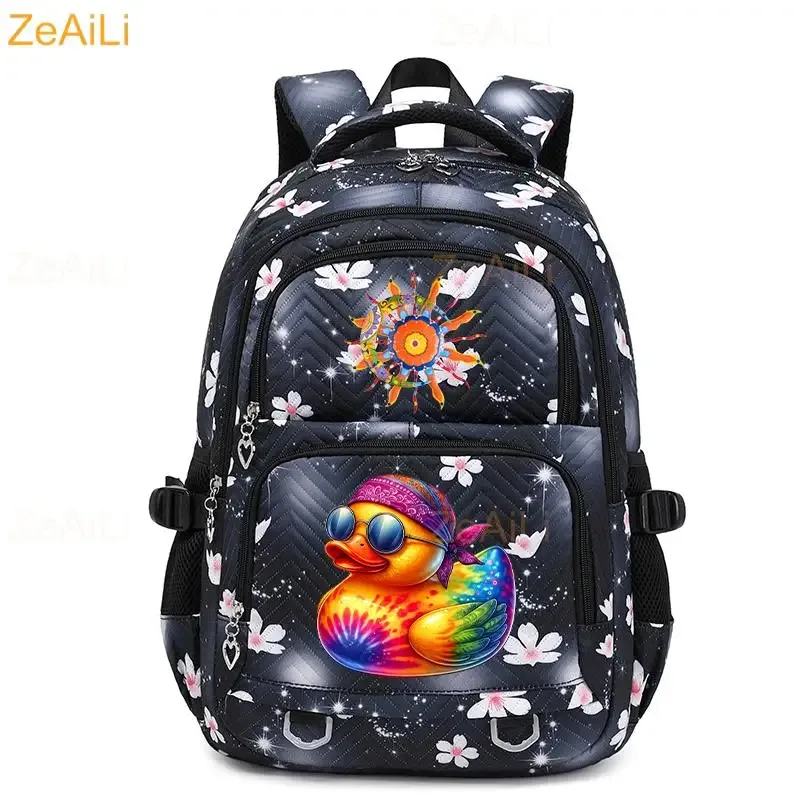 sac à dos imperméable pour femmes, motif libellule et floral, sac de voyage pour adolescentes, cartable pour adolescentes, mochila