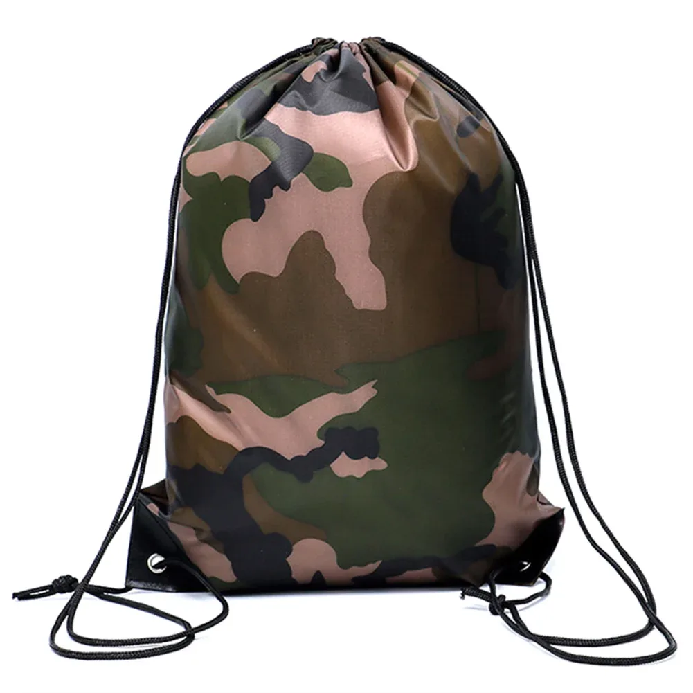 sac à dos camouflage léger avec cordon de serrage pour le sport, la gym, les voyages et les activités de plein air