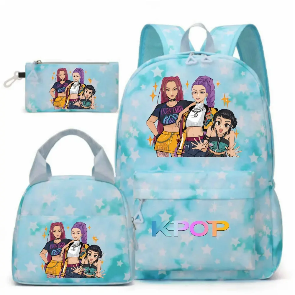 sac à dos kpop demon hunters pour filles, enfants, sacs à crayons, sacs à déjeuner, sacs à livres, sacs d'école pour femmes et adolescentes, ensembles de sacs à dos de voyage pour ordinateur portable