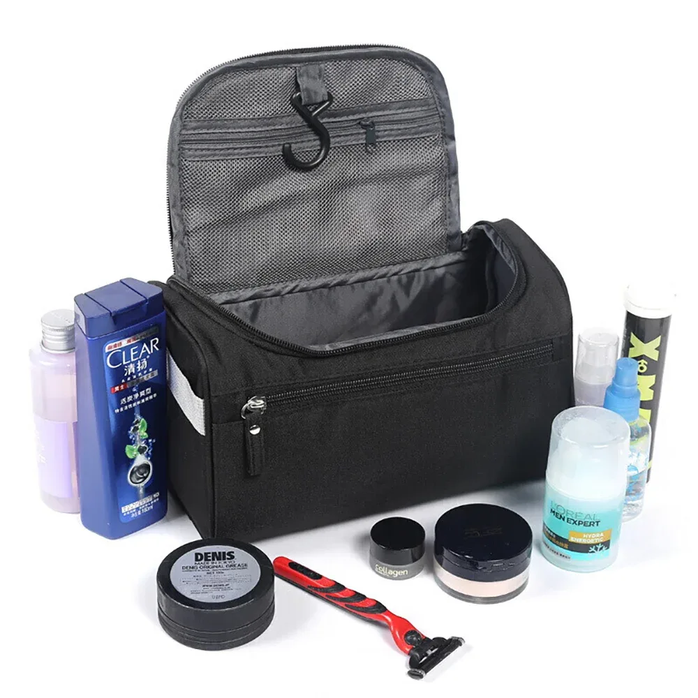 trousse de maquillage en poudre lavante pour hommes et femmes, trousse de toilette de voyage, sacs à cosmétiques, sac à main à fermeture éclair, trousse de maquillage, évaluation à imprimé crâne, crochet, 2023