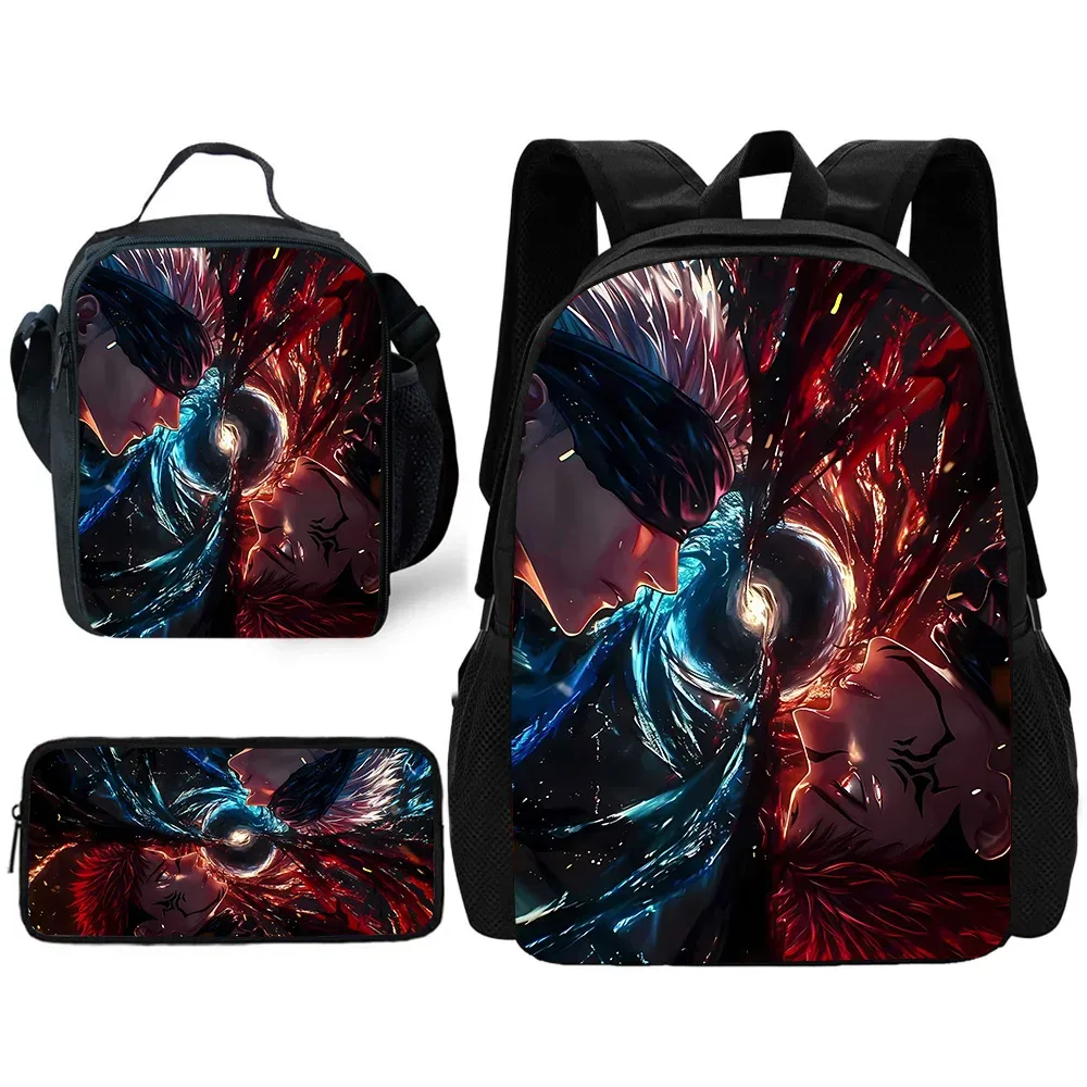 sac à dos d'école pour enfants, anime j-jujutsus k-kaisens, avec sacs à déjeuner, sacs à crayons, sacs d'école pour garçons et filles, meilleur cadeau