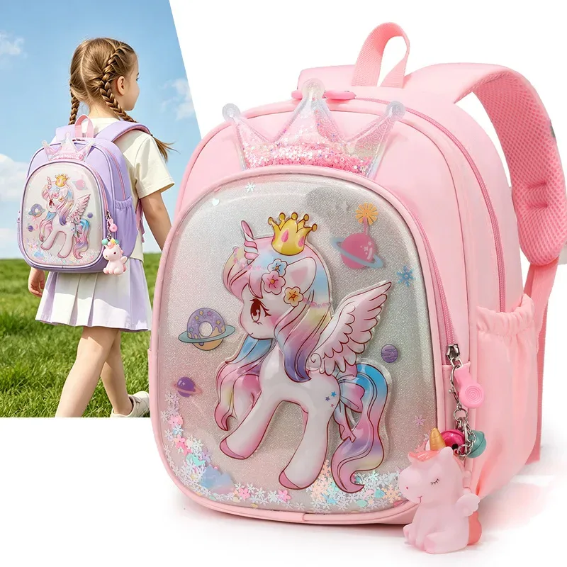 sac à dos princesse sirène de dessin animé pour filles de 3 à 6 ans, léger, pour la maternelle et l'école, sac de voyage, mignon sac à dos licorne