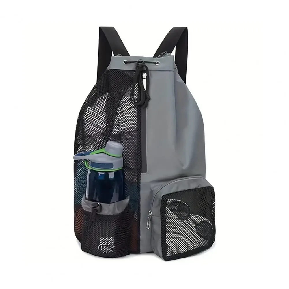 sac à dos en filet, sac de natation à cordon, sac à dos avec poche pour vêtements mouillés, sac de rangement de plage, sac de pêche en plein air