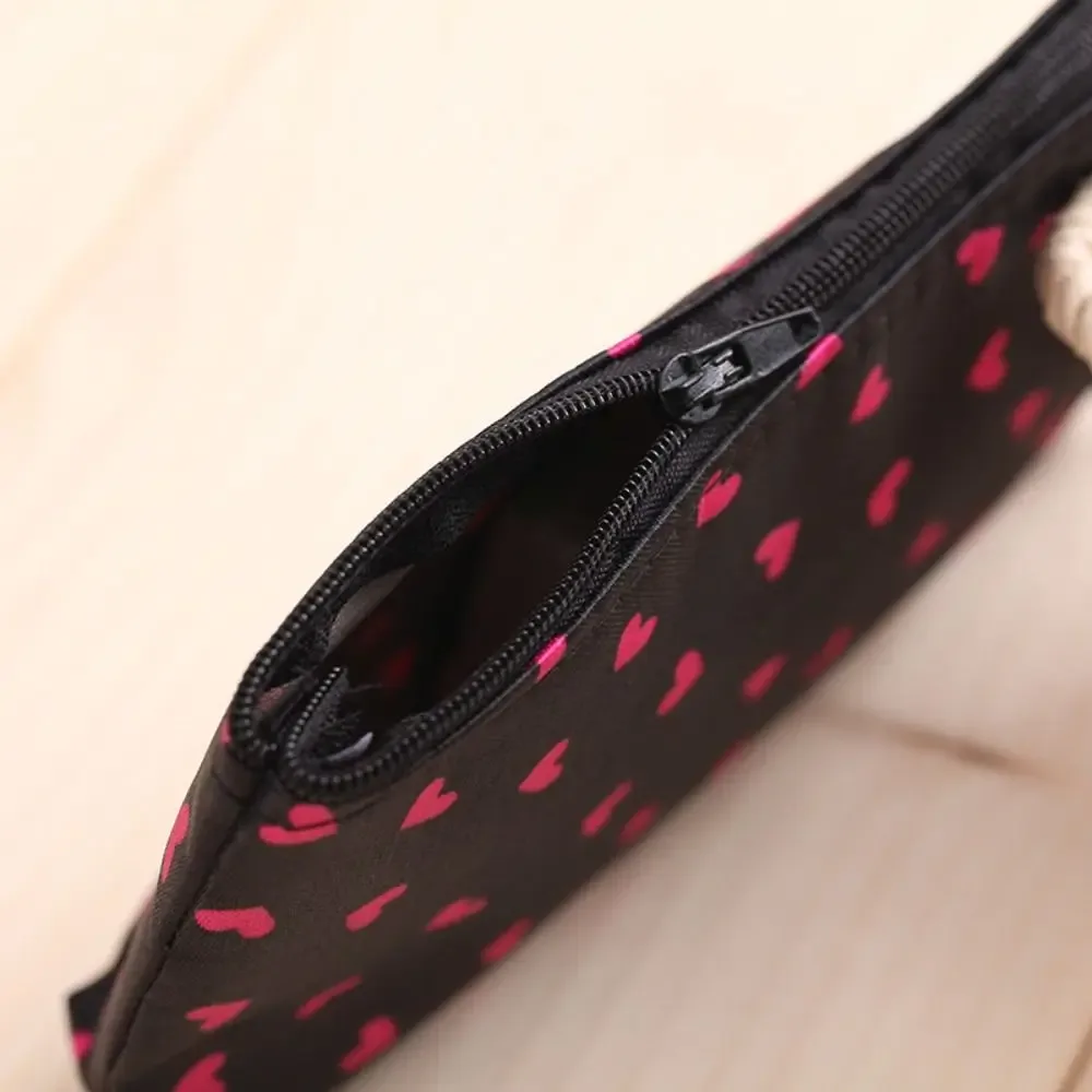 trousse de maquillage à motif cœur, design tendance, sac de toilette multifonctionnel à fermeture éclair, grande capacité professionnelle