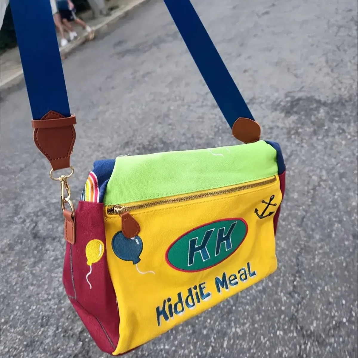 y2k – sac à bandoulière de dessin animé, fourre-tout amusant sous les bras, mignon, messager en toile à fermeture éclair, sac de voyage kawaii, sac de rangement