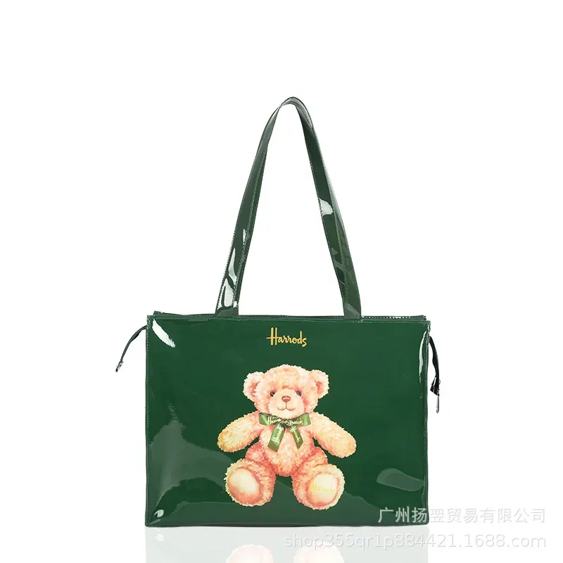 sac fourre-tout imperméable en pvc à imprimé cartoon pour femmes, sac à main décontracté et portable, sac pour le shopping, les trajets quotidiens et l'utilisation quotidienne en extérieur. ﻿