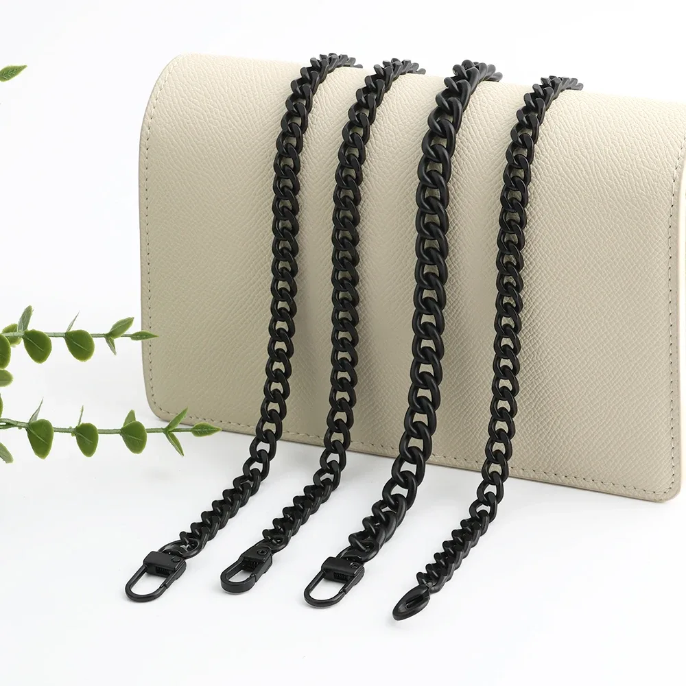 chaîne métal noire maillons ovale sections fermoirs remplacement sac bandoulière main accessoire voyage couture tricot handmade