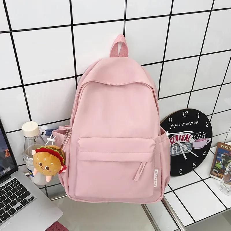 sac dos nylon unisexe rose noir poche hamburger limon couverture souple voyage ordinateur portable