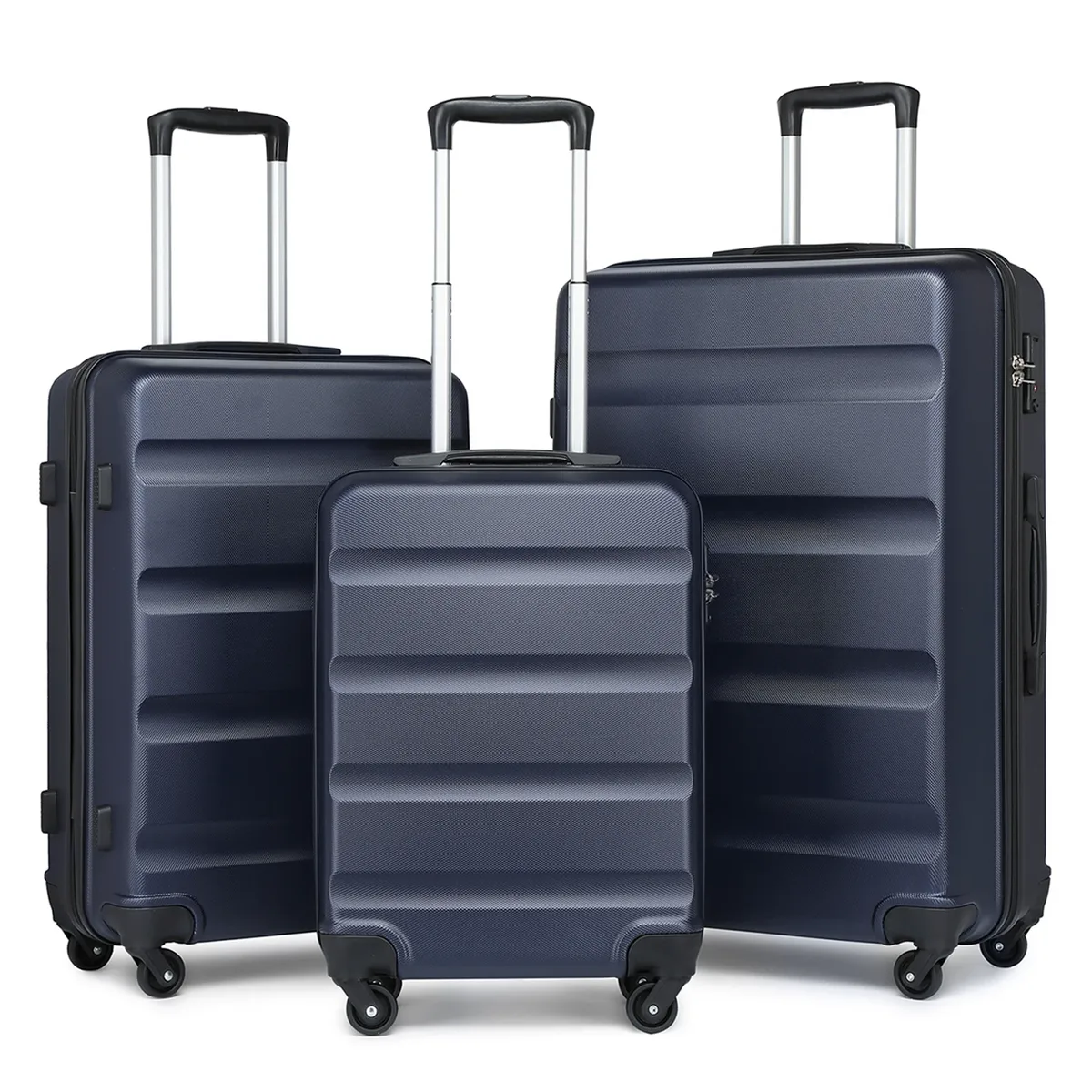 kono ensemble de 3 valises rigides avec serrure tsa et 4 roues multidirectionnelles | ensemble 19/24/28 pouces, valise à roulettes robuste pour voyages professionnels et loisirs