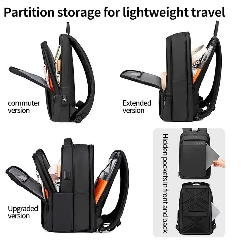 fenruien multifonction sac à dos étanche usb charge école sac à dos hommes voyage affaires sacs à dos adapté pour 15.6 pouces ordinateur portable