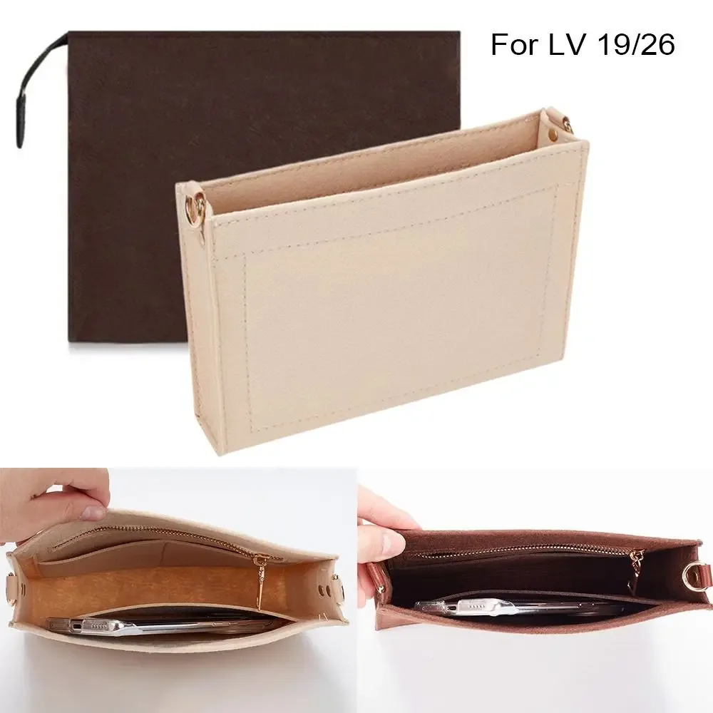 sac à main en feutre portable, sac d'insertion, rangement de cosmétiques, sac interne, sac de support, organisateur pour lv 19/26
