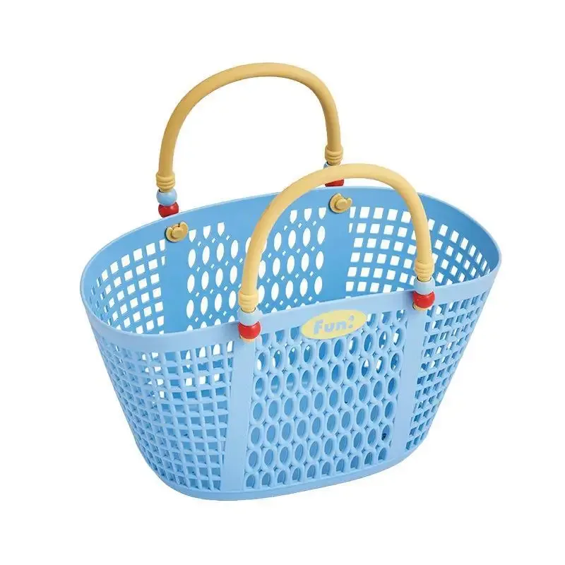 panier de rangement de salle de bain style bohème, imperméable et drainable, ajouré léger, pour articles de toilette et organisateur de légumes