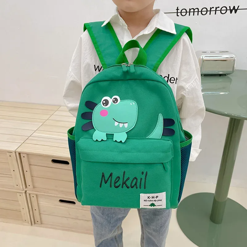 sac à dos de maternelle personnalisé pour garçons et filles, sac à dos de dinosaure pour enfants, cadeau de broderie