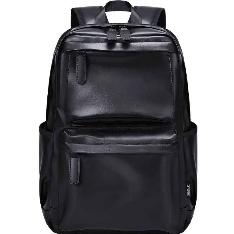 golf-sac à dos en cuir pour homme, sac à dos d'affaires, sac pour ordinateur portable 15 6 pouces, élégant, noir, étanche, multi-compartiments
