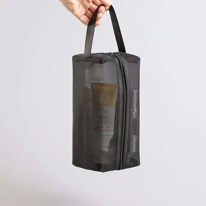 kit d'organisateur de maquillage translucide pour femmes, 1 pièce, sacs de toilette de lavage de voyage en forme de cœur, petite pochette cosmétique transparente