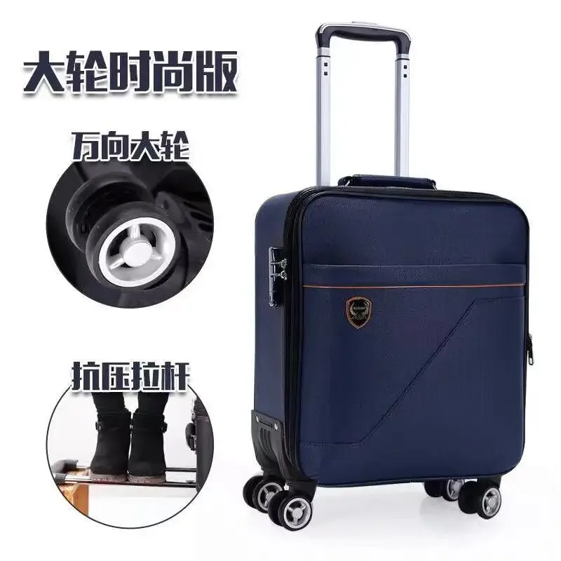 16 18 pouces oxford tissu bagages petite valise légère mot de passe embarquement valise de voyage roue universelle mini boîte en cuir, maleta viaje cabina