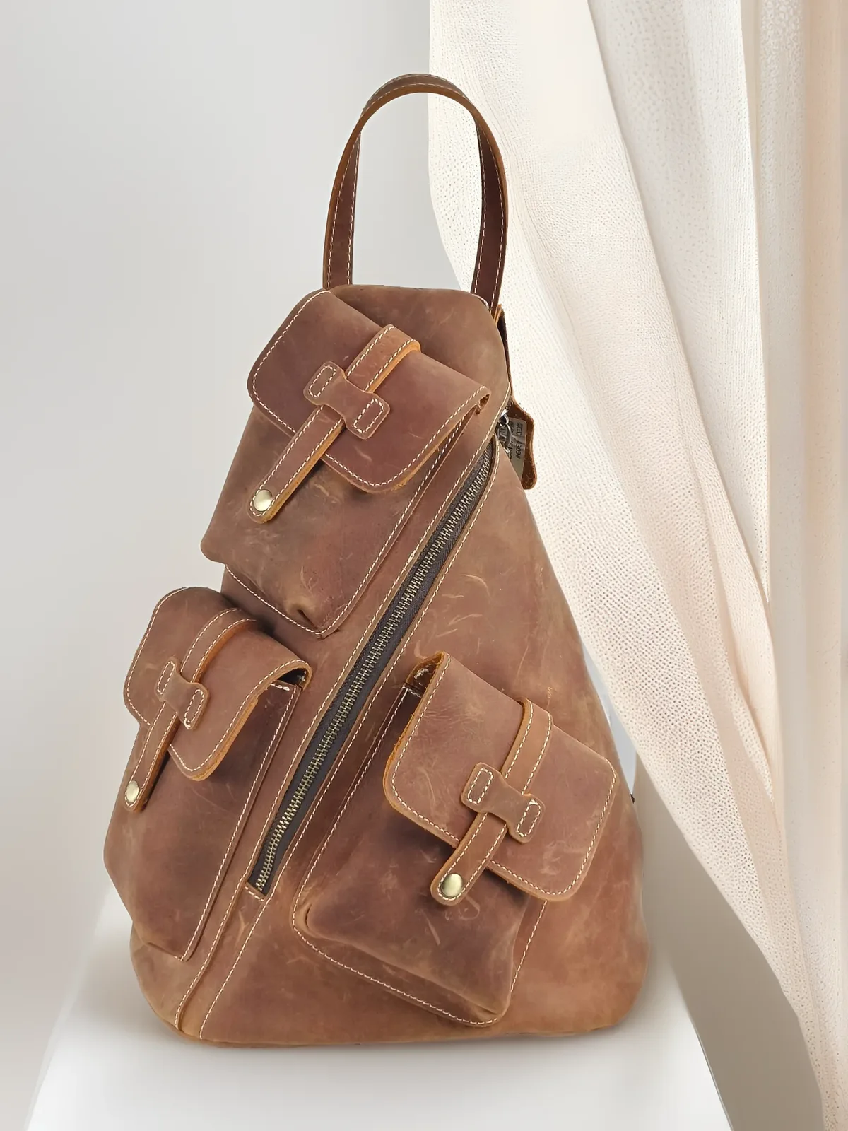 nouveau sac à dos décontracté en cuir de vache pour hommes, sac à dos vintage de grande capacité pour alpiniste, sac de voyage pour hommes