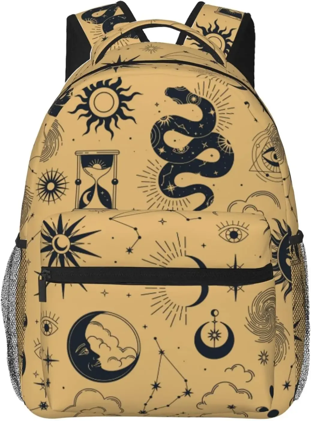 stratravelling-sac à dos léger pour ordinateur portable pour hommes et femmes, sac à dos universitaire, sac à dos décontracté, constellations magiques, soleil, lune, étoile