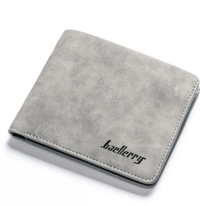portefeuille court en cuir sablé fin pour homme baellerry, porte-cartes multiples, organisateur de cartes de permis de conduire simple et professionnel